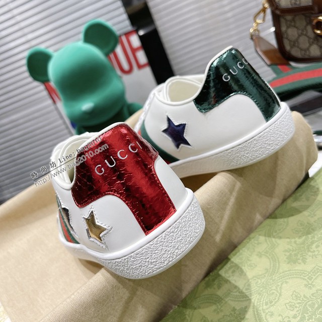gucci頂級原版低幫鞋 古馳萬年經典情侶款小白鞋 男女款休閒板鞋 dx2779